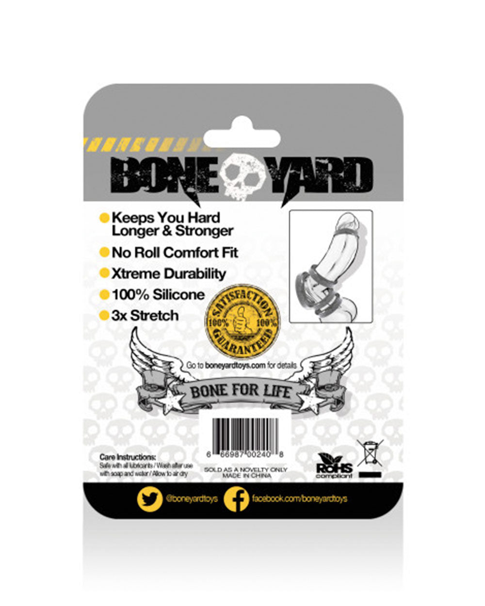 Boneyard Silicone Ring 40mm Black