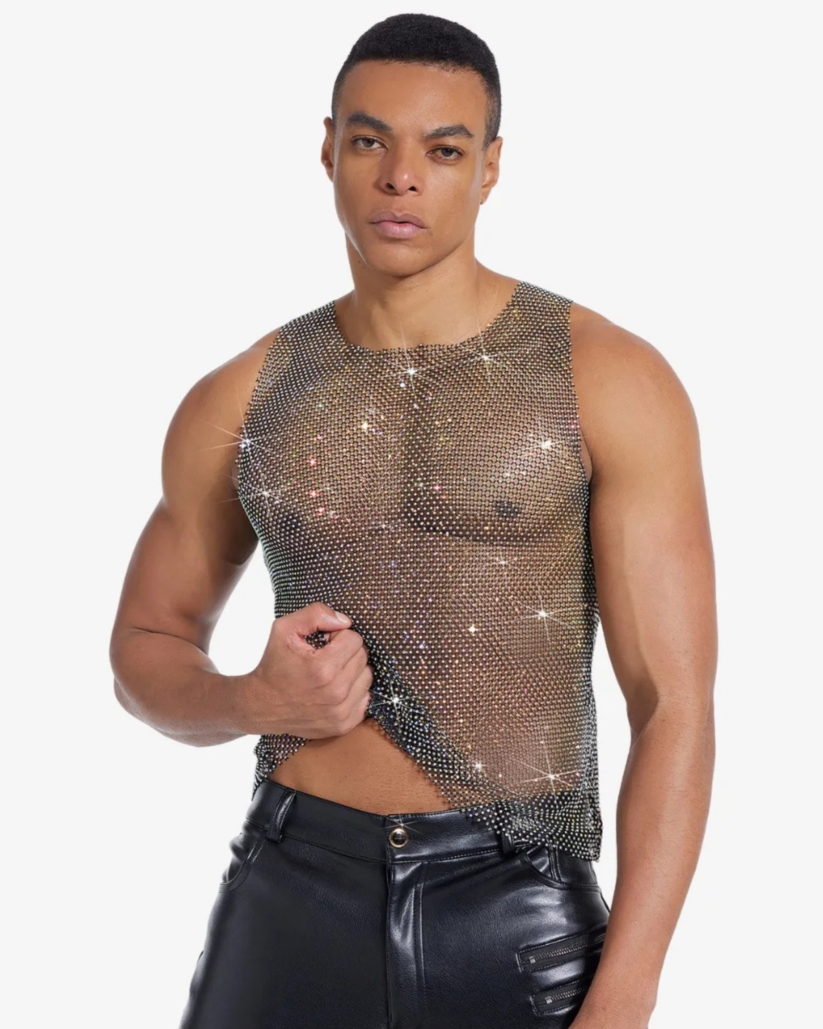 Crystal Mesh Tank Top