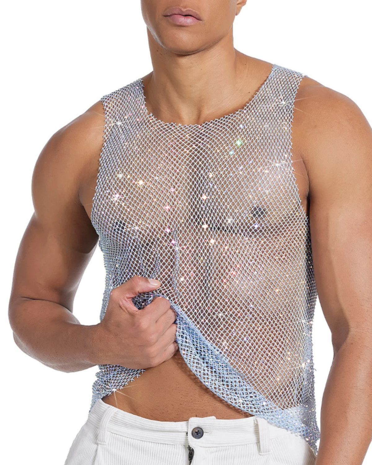Crystal Mesh Tank Top