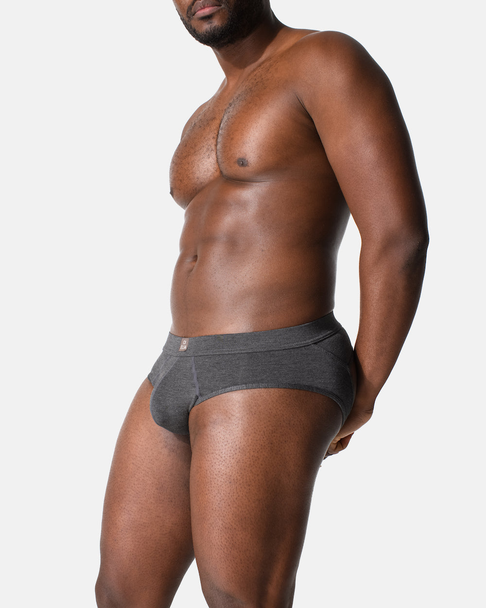 At Home Jock Brief - Charcoal Marle