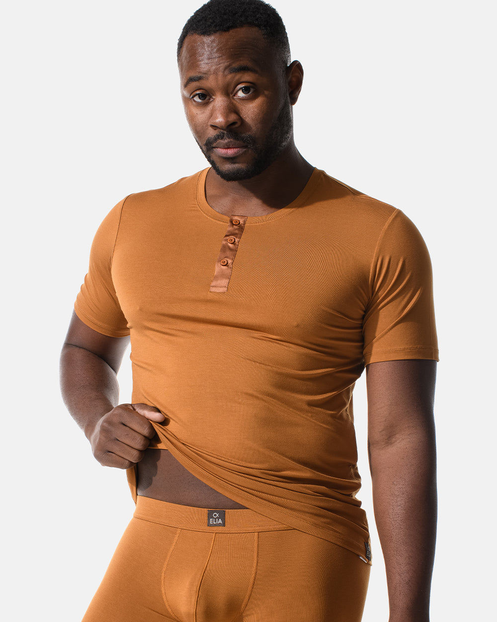 Henley T Shirt Ocre