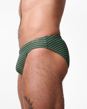 Mylos Swim Brief - Green Stripe