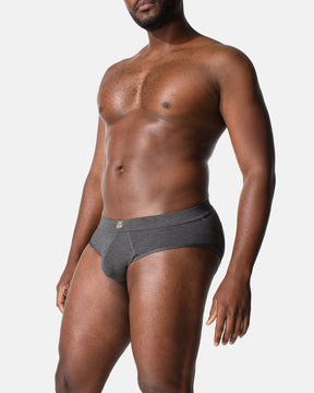 At Home Jock Brief -  Charcoal Marle